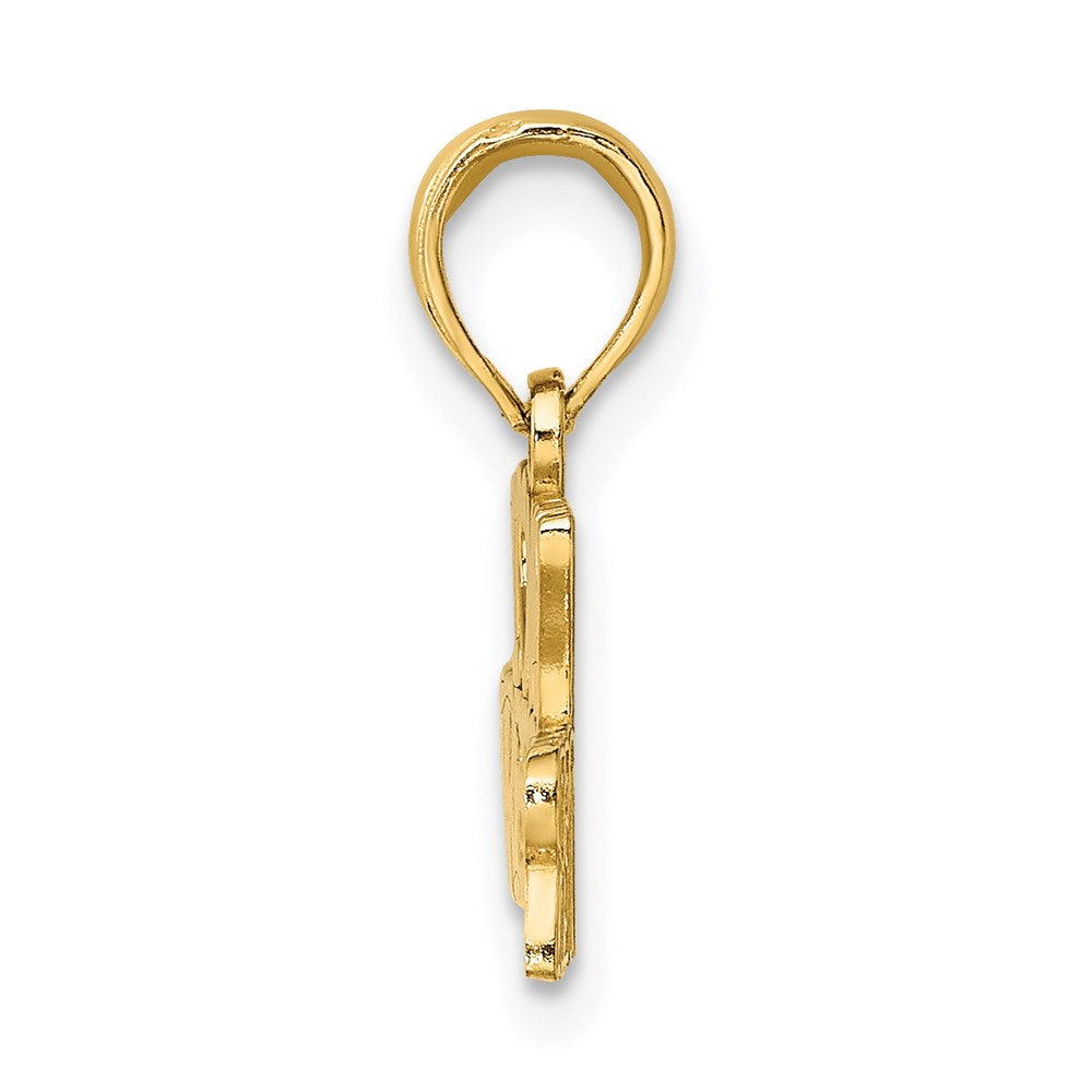 14K Gelbgold "I LOVE MY FIREFIGHTER" Charm
