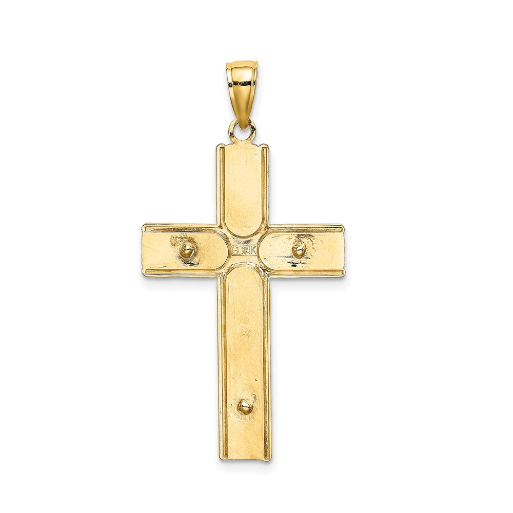 14K Gelbgold Kruzifix-Charm mit satinierter Oberfläche