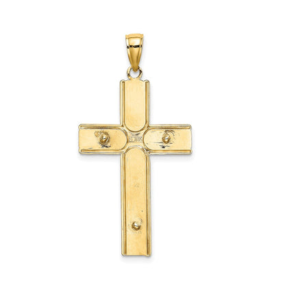 14K Gelbgold Kruzifix-Charm mit satinierter Oberfläche
