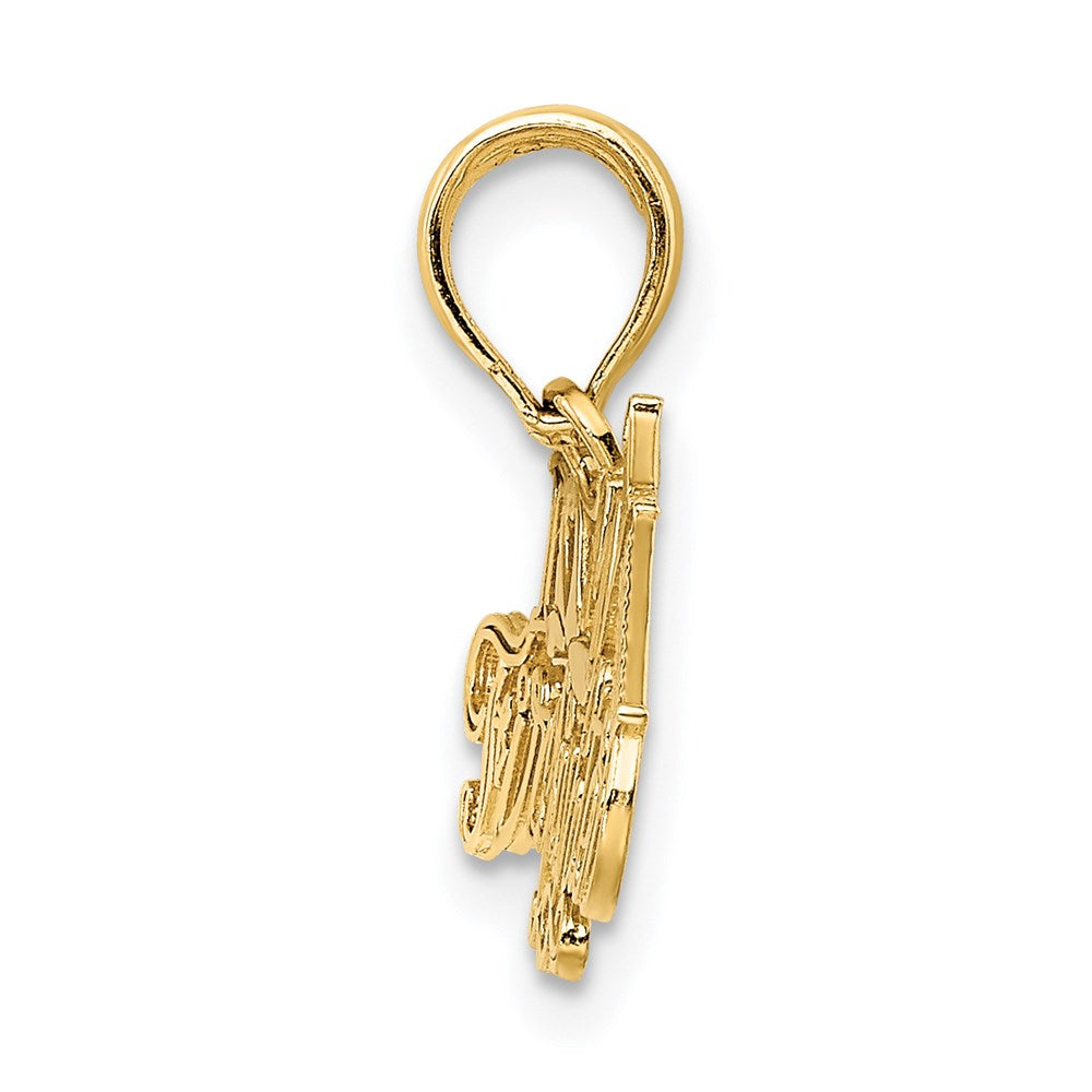 14K Gelbgold I Liebe My Firefighter Charm