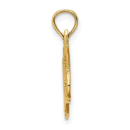 14K Gelbgold I Liebe My Retired Firefighter Charm