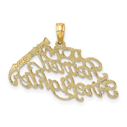 14K Gelbgold I Liebe My Retired Firefighter Charm