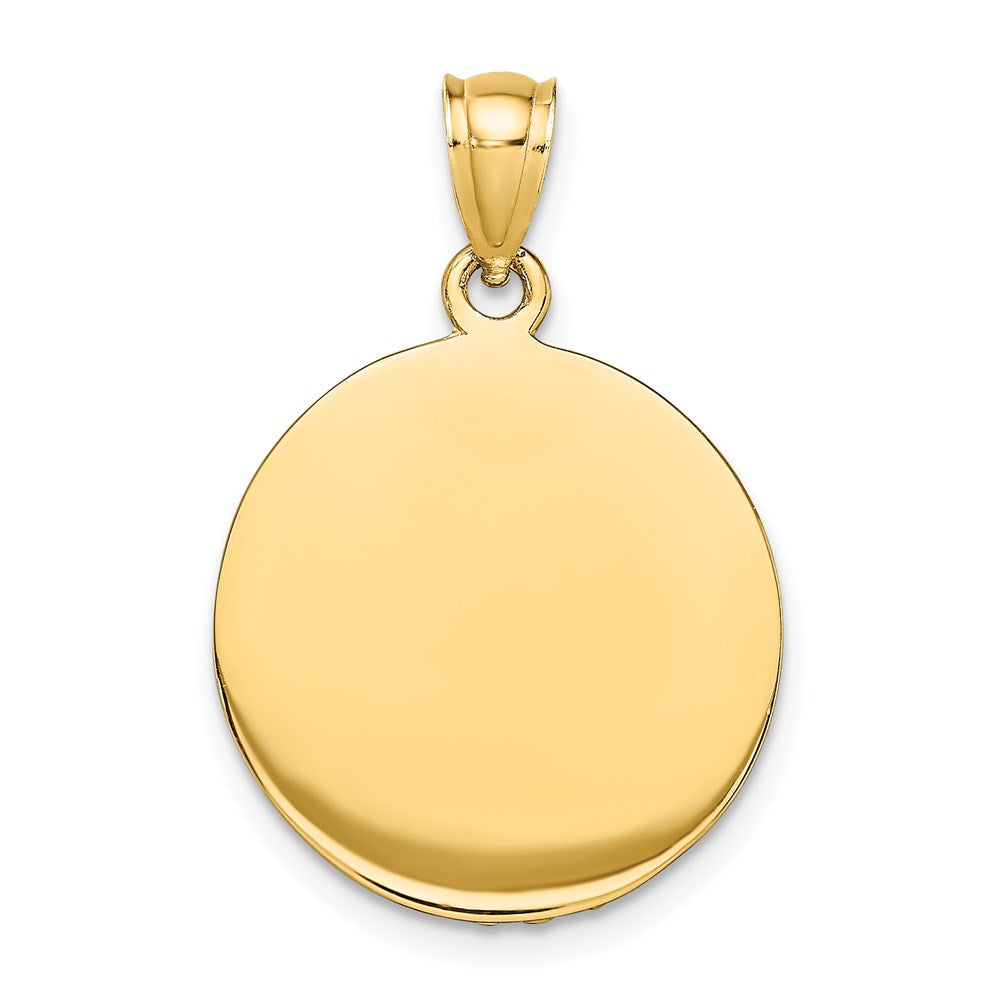 14 Karat Gelbgold & Rhodiumgold mit Rhodium 3-D Polizeimütze-Charm