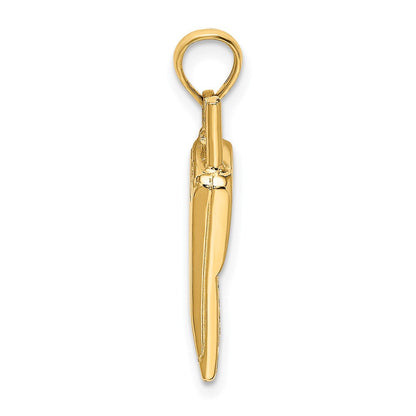 14 Karat Gelb- und Rhodiumgold mit Rhodium 3-D-Handy-Charm
