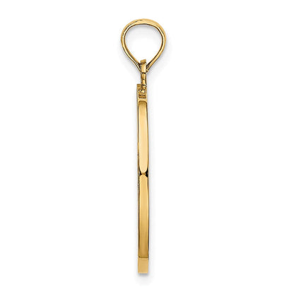 14K Gelb- und Rhodiumgold Wende-Charm „Kindergebet" mit Mädchen-Motiv
