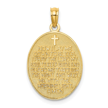 14K Gelb- und Rhodiumgold Wende-Charm „Kindergebet" mit Mädchen-Motiv