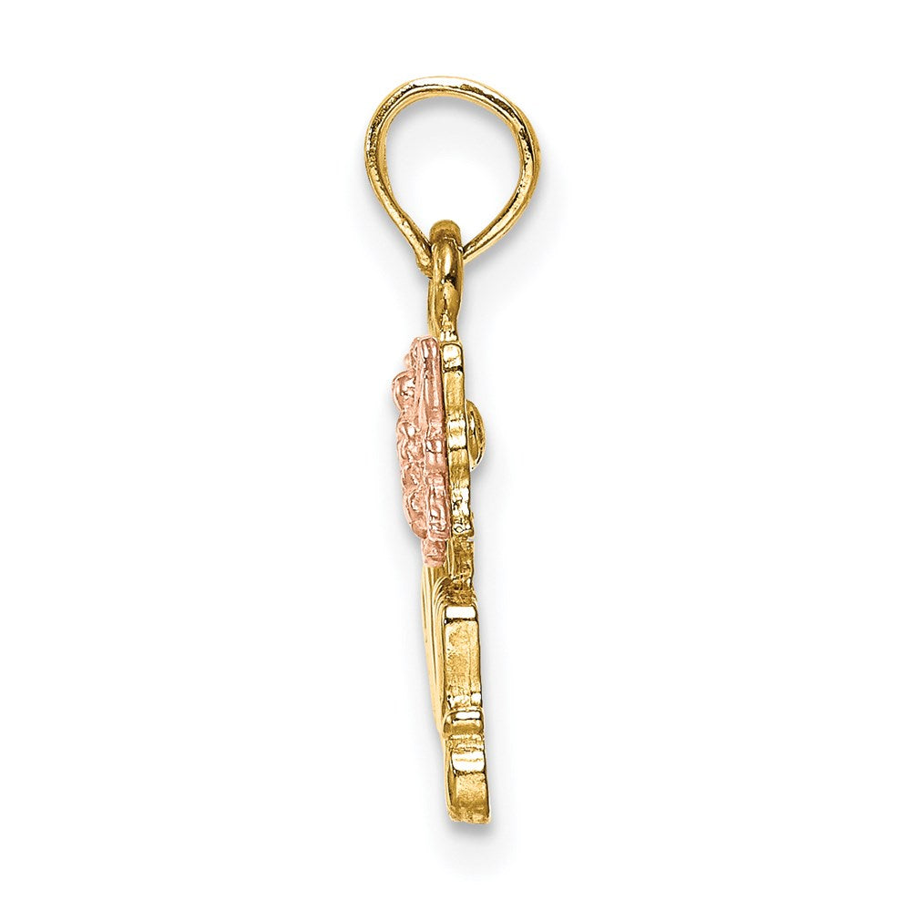 14K Bicolor Mama mit Schmetterling Charm