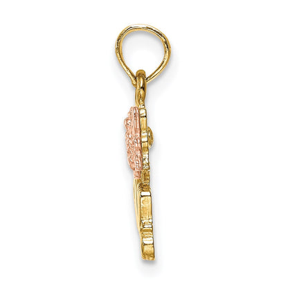 14K Bicolor Mama mit Schmetterling Charm