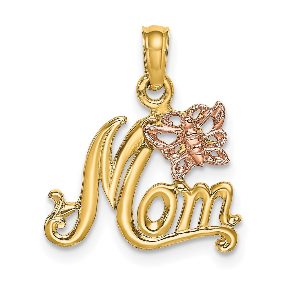 14K Bicolor Mama mit Schmetterling Charm