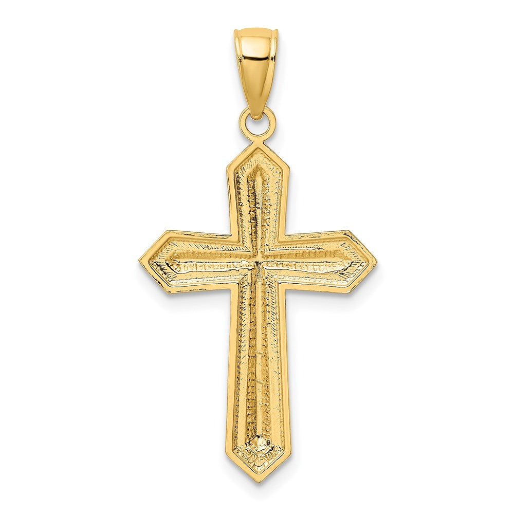 14K Gelb & Rhodium mit Mittig Kreuz Charm
