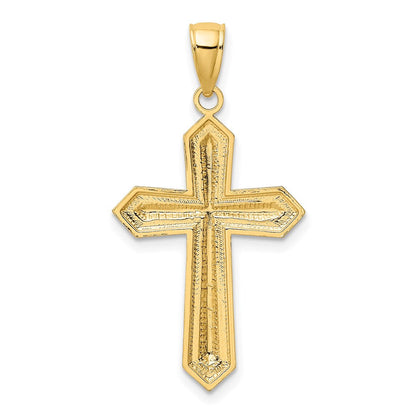 14K Gelb & Rhodium mit Mittig Kreuz Charm