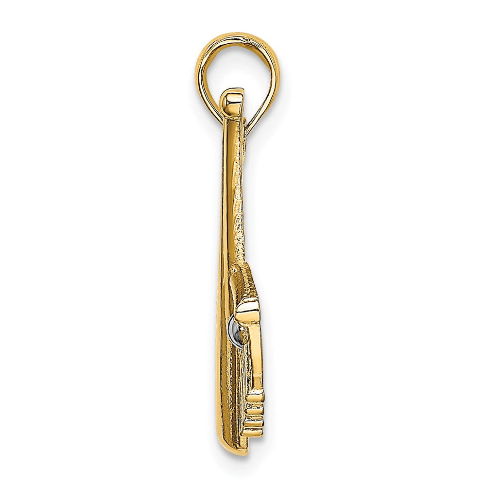 14K Gelb & Rhodium Baseball Bat mit Kugel Charm