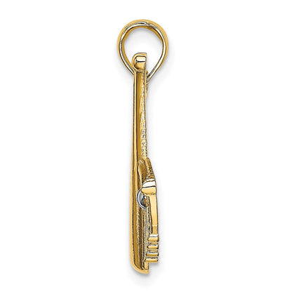 14K Gelb & Rhodium Baseball Bat mit Kugel Charm