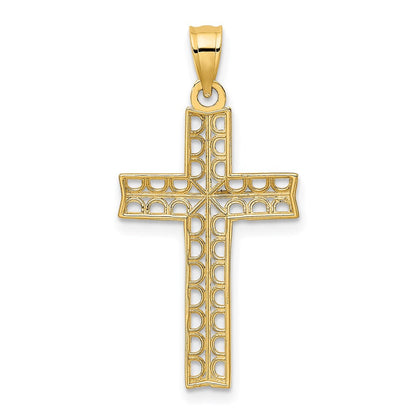 14K Gelb & Rhodium mit Kreuz Charm