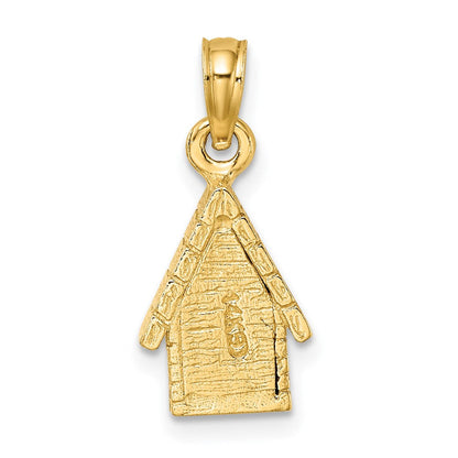 14K Bicolor Gold 3-D Hund im Hundehaus Charm