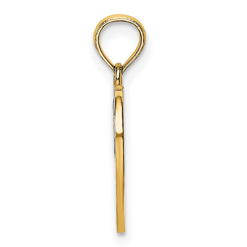 14K Gelb- und Rhodiumgold mit Rhodium MOM- und Engelsherz-Charm