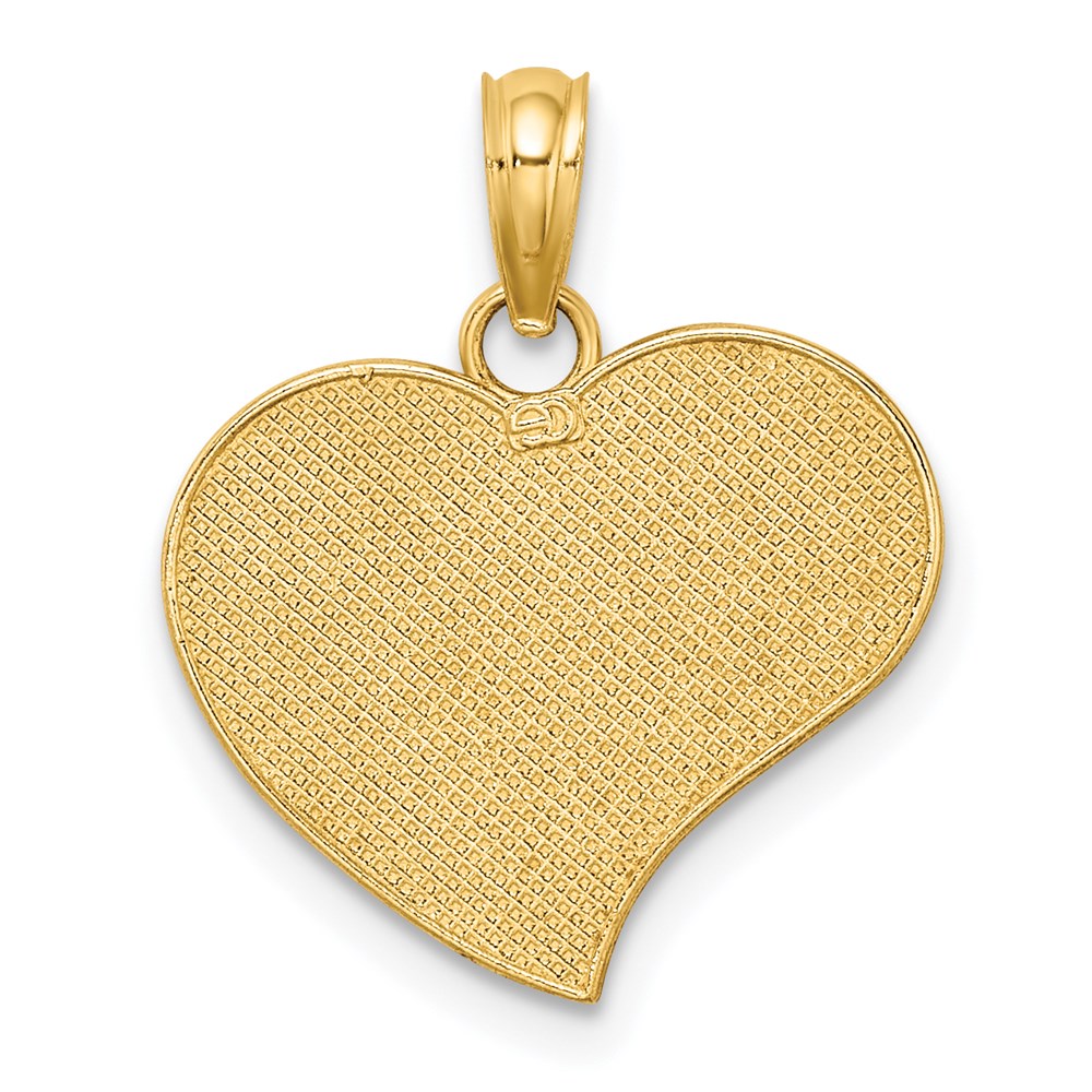 14K Gelb- und Rhodiumgold mit Rhodium MOM- und Engelsherz-Charm