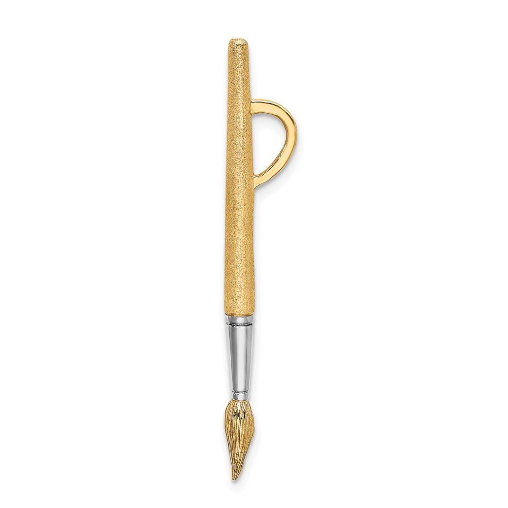 14K Gelbgold & Rhodium mit Rhodium – 3-D Wasserpinsel-Charm