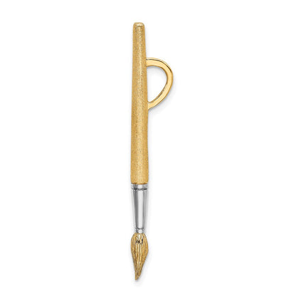 14K Gelbgold & Rhodium mit Rhodium – 3-D Wasserpinsel-Charm