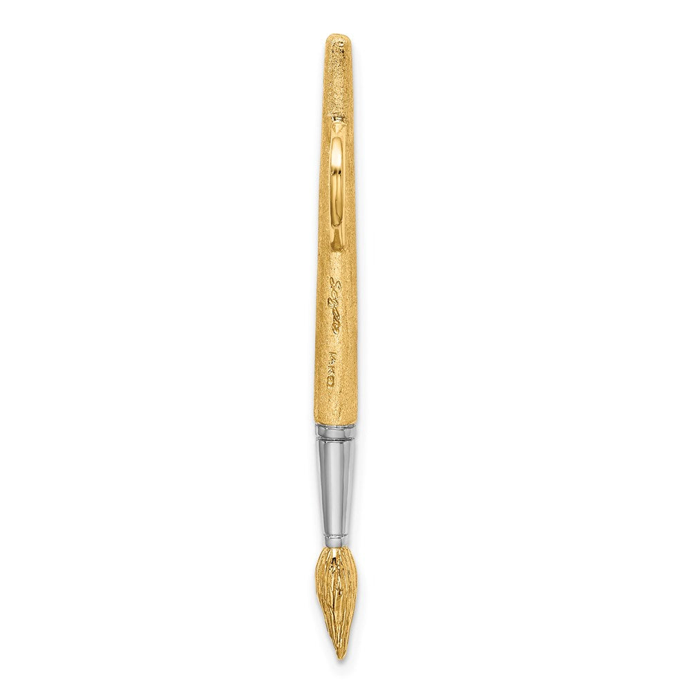 14K Gelbgold & Rhodium mit Rhodium – 3-D Wasserpinsel-Charm