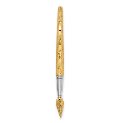 14K Gelbgold & Rhodium mit Rhodium – 3-D Wasserpinsel-Charm