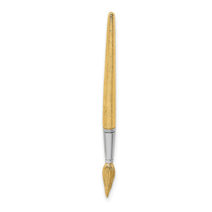 14K Gelbgold & Rhodium mit Rhodium – 3-D Wasserpinsel-Charm