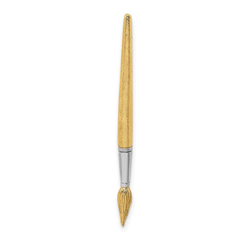 14K Gelbgold & Rhodium mit Rhodium – 3-D Wasserpinsel-Charm