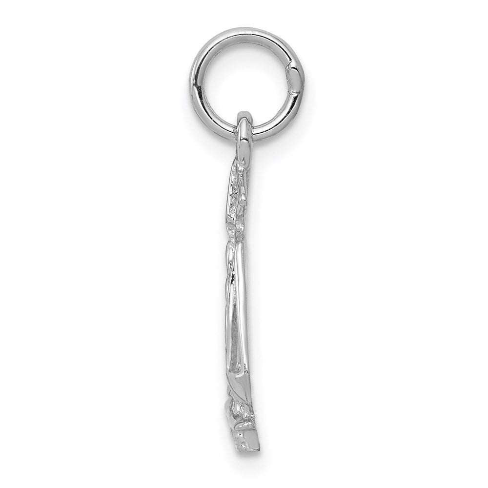 14K Weißgold Flach-backed Scales Of Justice Charm
