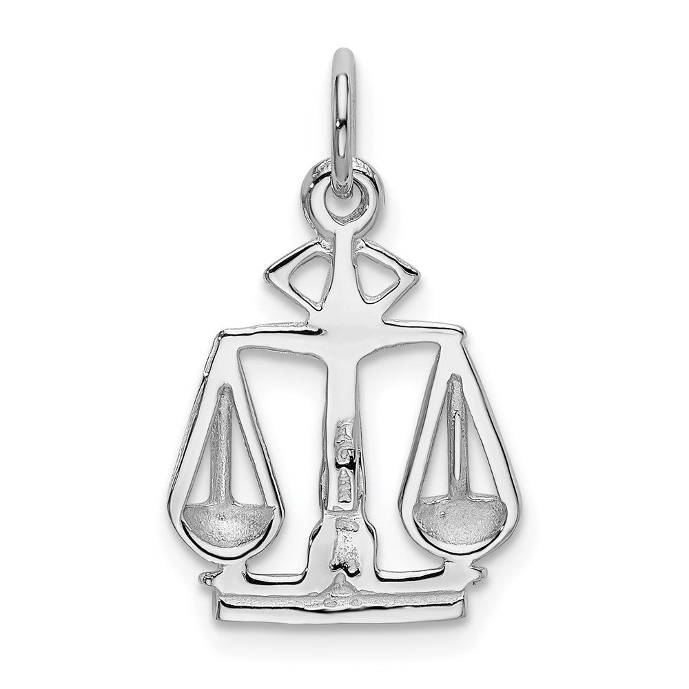 14K Weißgold Flach-backed Scales Of Justice Charm