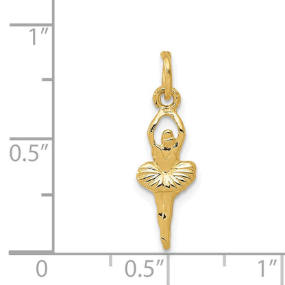 14K Gelbgold Poliert Ballerina Charm