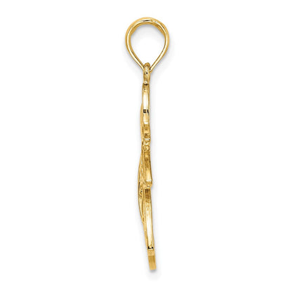 14K Gelb & Rhodium mit Flying Engel Charm