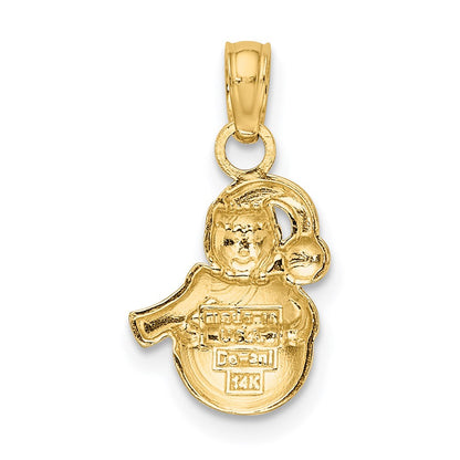 14K Gelb & Rhodium mit Rhodium Snowman Charm