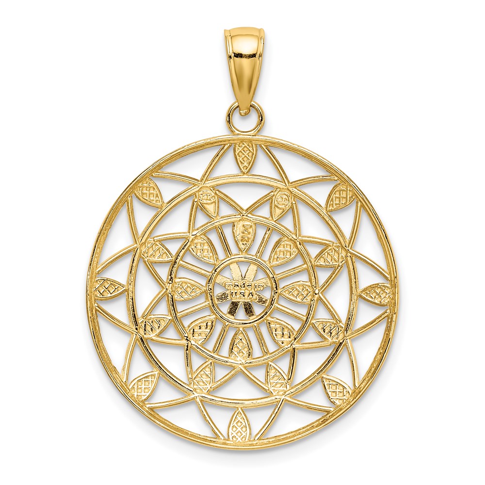 14 Karat Gelbgold & Rhodium mit Weißrhodium, ausgeschnittener Charm mit Diamantschliff