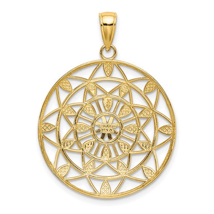 14 Karat Gelbgold & Rhodium mit Weißrhodium, ausgeschnittener Charm mit Diamantschliff