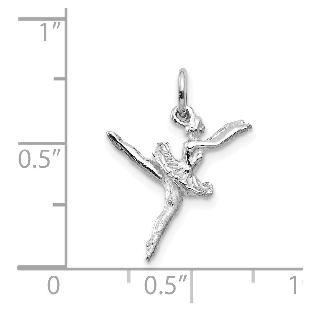 14K Weißgold Poliert 3-d Ballerina Charm