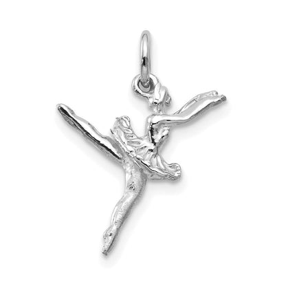 14K Weißgold Poliert 3-d Ballerina Charm