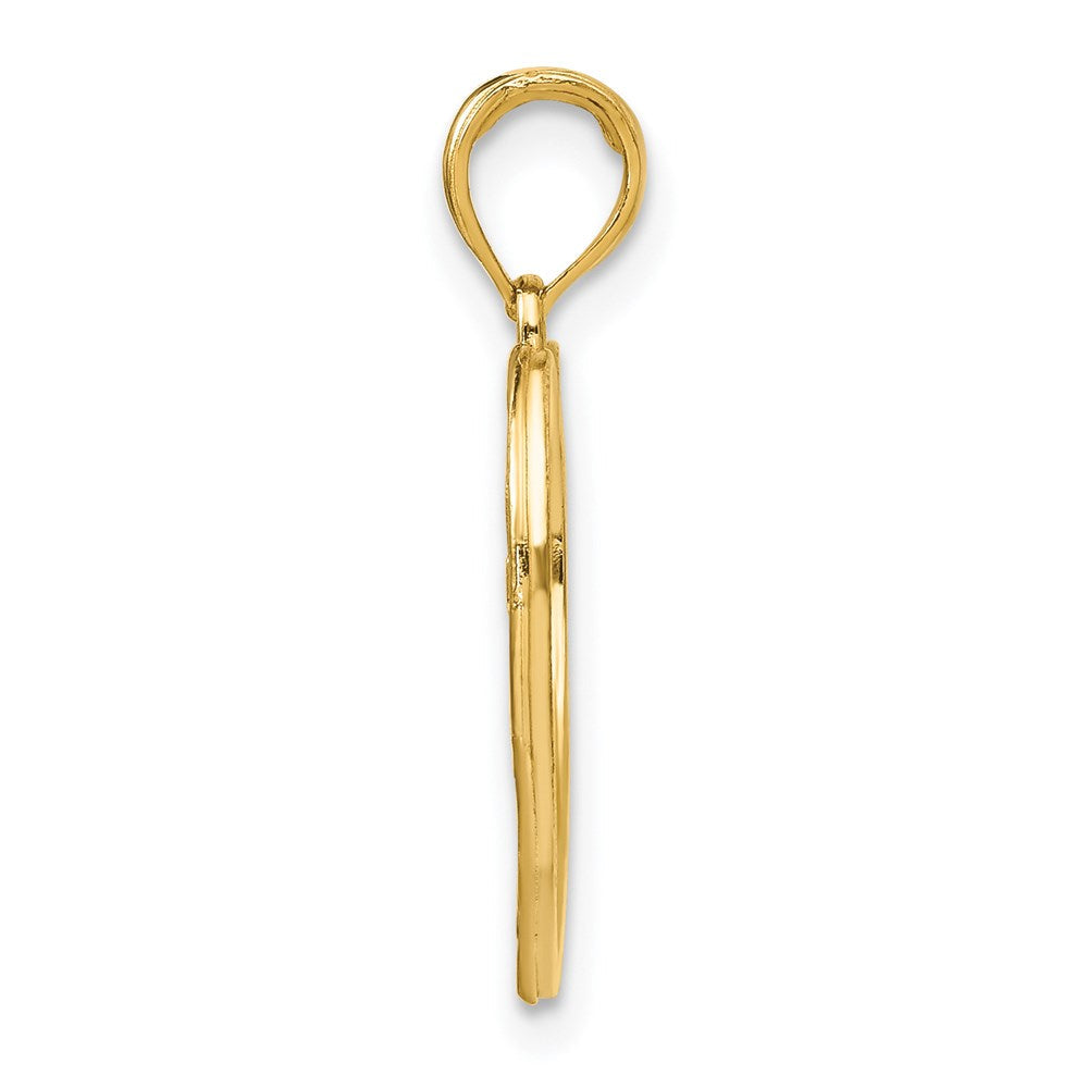 14K Gelb & Rhodium mit Rhodium Hoffnung in Herz mit Blumen Charm