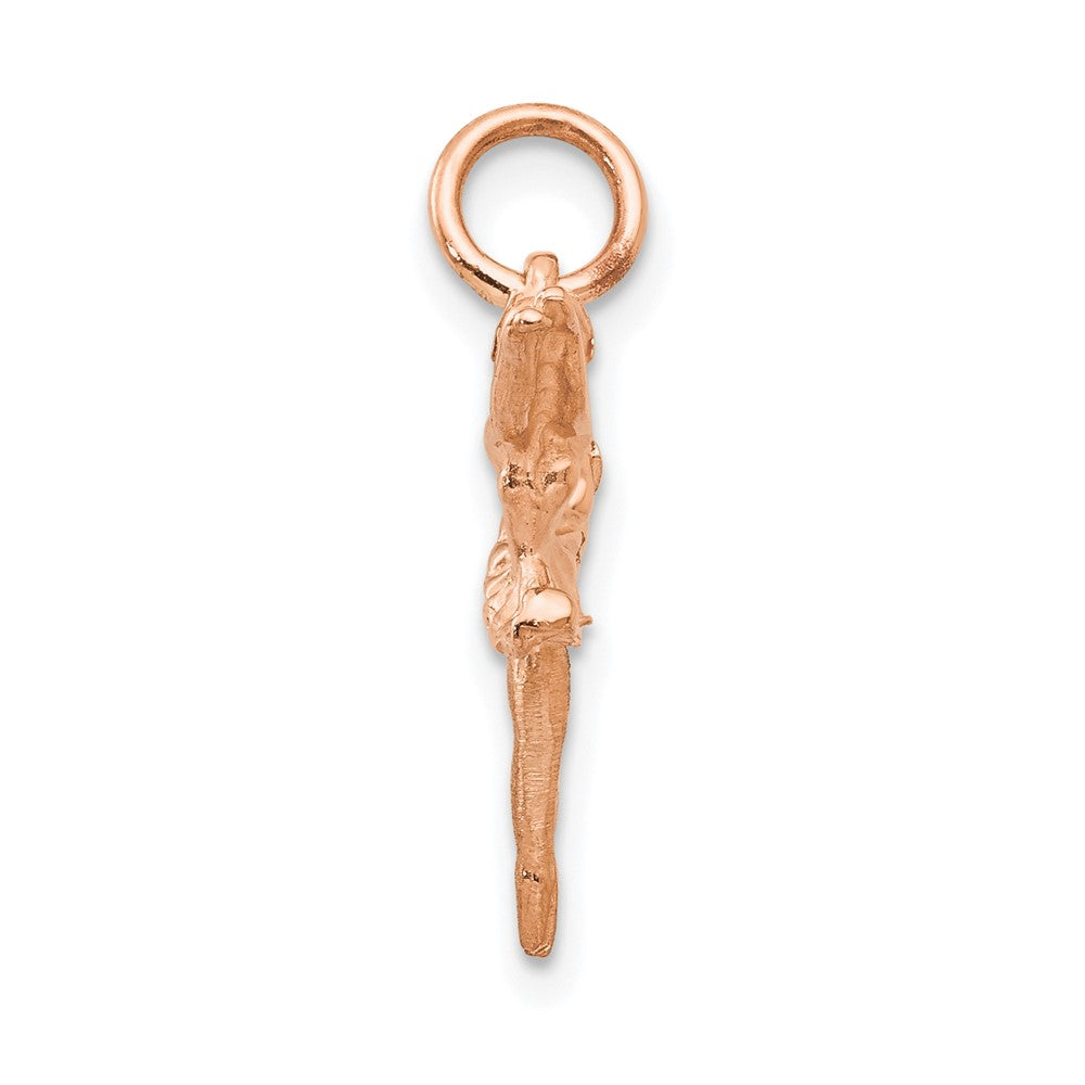 14K Roségold Poliert 3-d Ballerina Charm