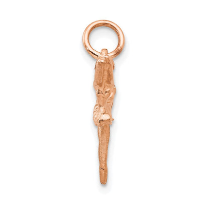 14K Roségold Poliert 3-d Ballerina Charm