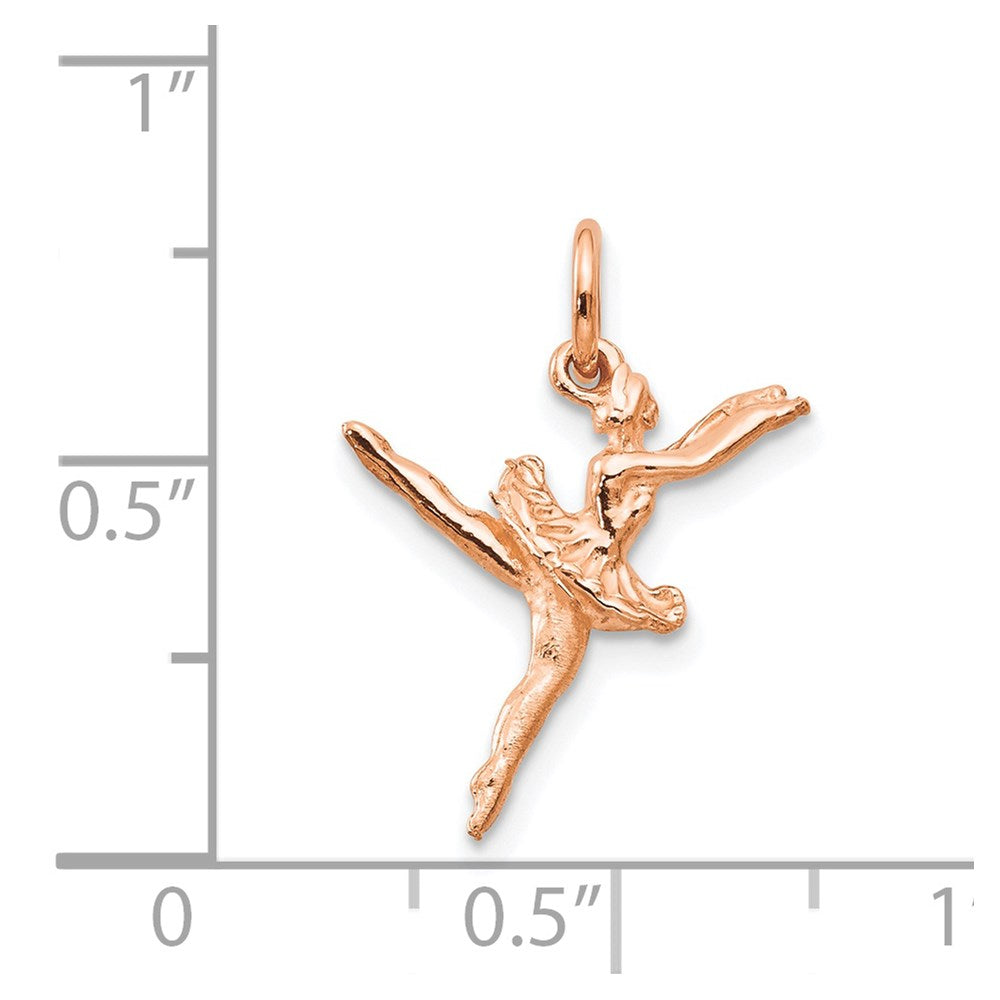 14K Roségold Poliert 3-d Ballerina Charm