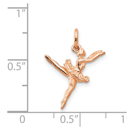 14K Roségold Poliert 3-d Ballerina Charm