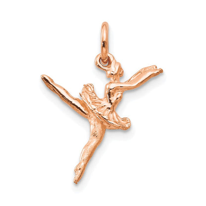 14K Roségold Poliert 3-d Ballerina Charm