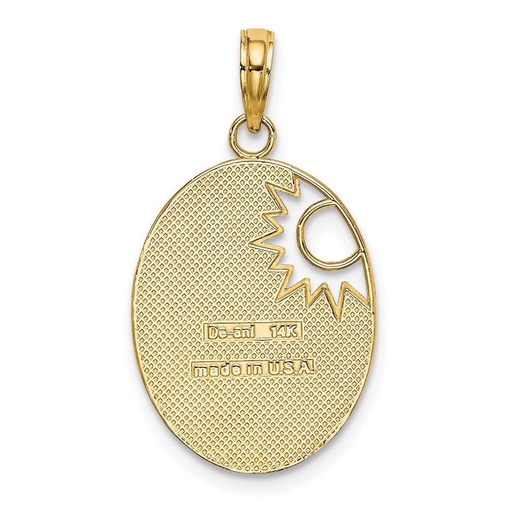 14K Gelb- und Rhodiumgold mit Rhodium „YOU ARE MY SUNSHINE“ Sonne-Charm mit Ausschnitt