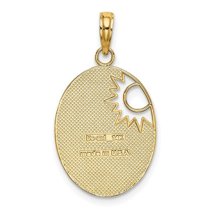 14K Gelb- und Rhodiumgold mit Rhodium „YOU ARE MY SUNSHINE“ Sonne-Charm mit Ausschnitt