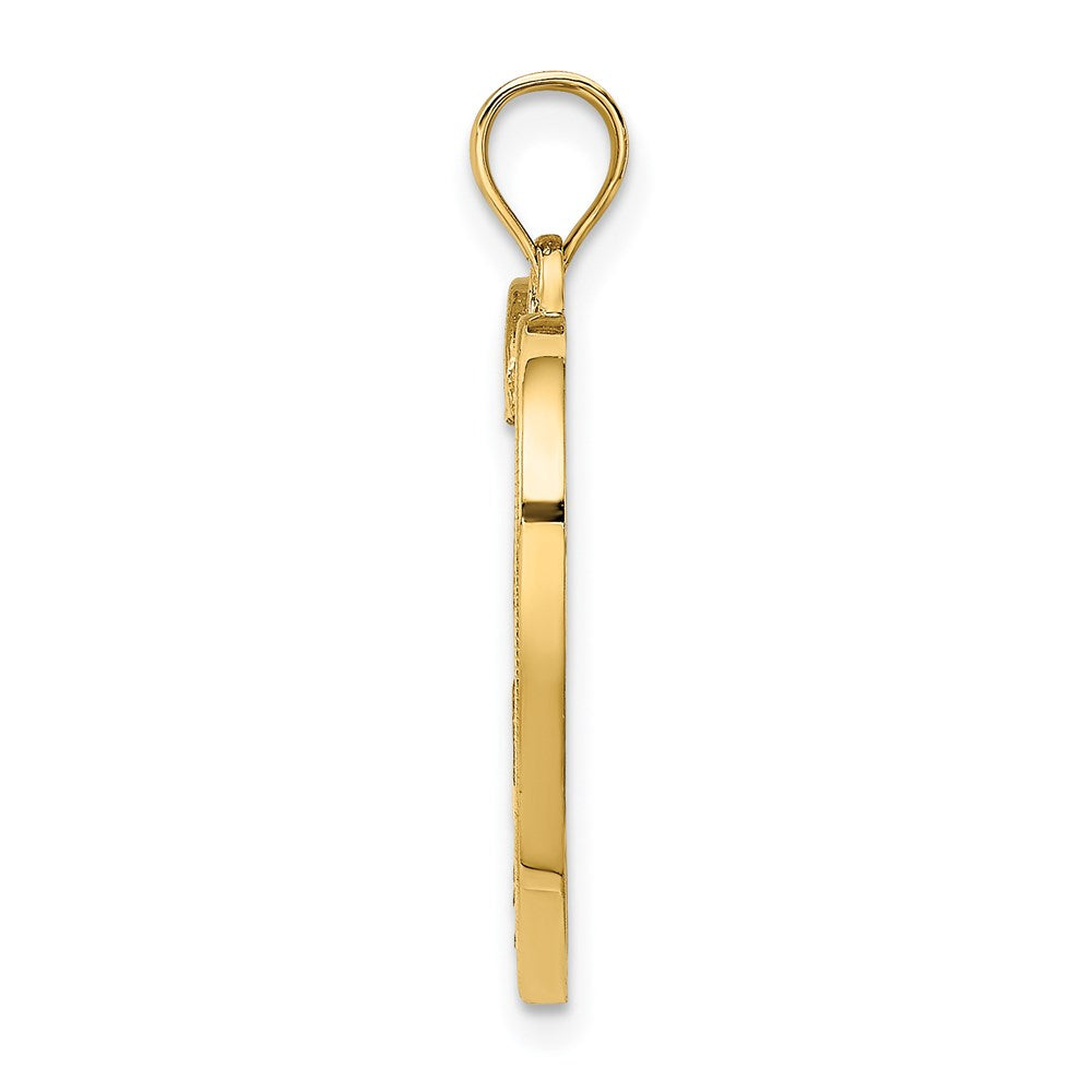 14K Gelbgold & Roségold mit Rhodium MOM-Herz-Charm mit 2 Kindern