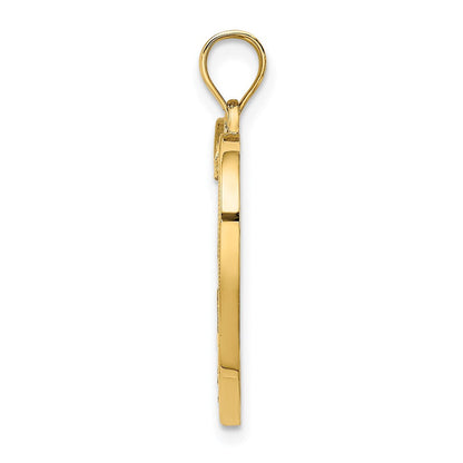 14K Gelbgold & Roségold mit Rhodium MOM-Herz-Charm mit 2 Kindern
