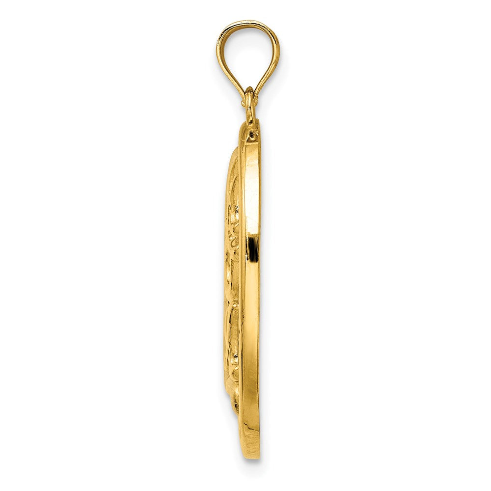 14 Karat Gelb- und Rhodiumgold mit Rhodium ovaler „#1 MOM"-Charm
