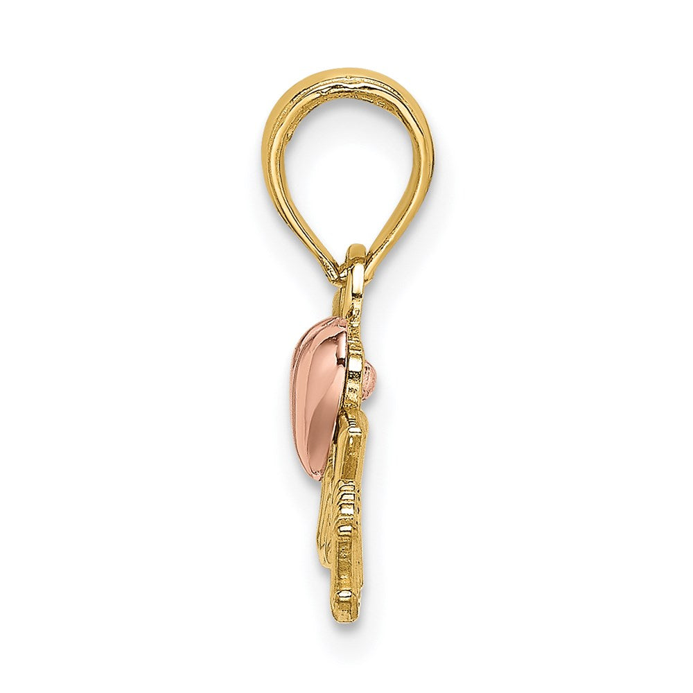 14K Bicolor Oma mit Herz Charm