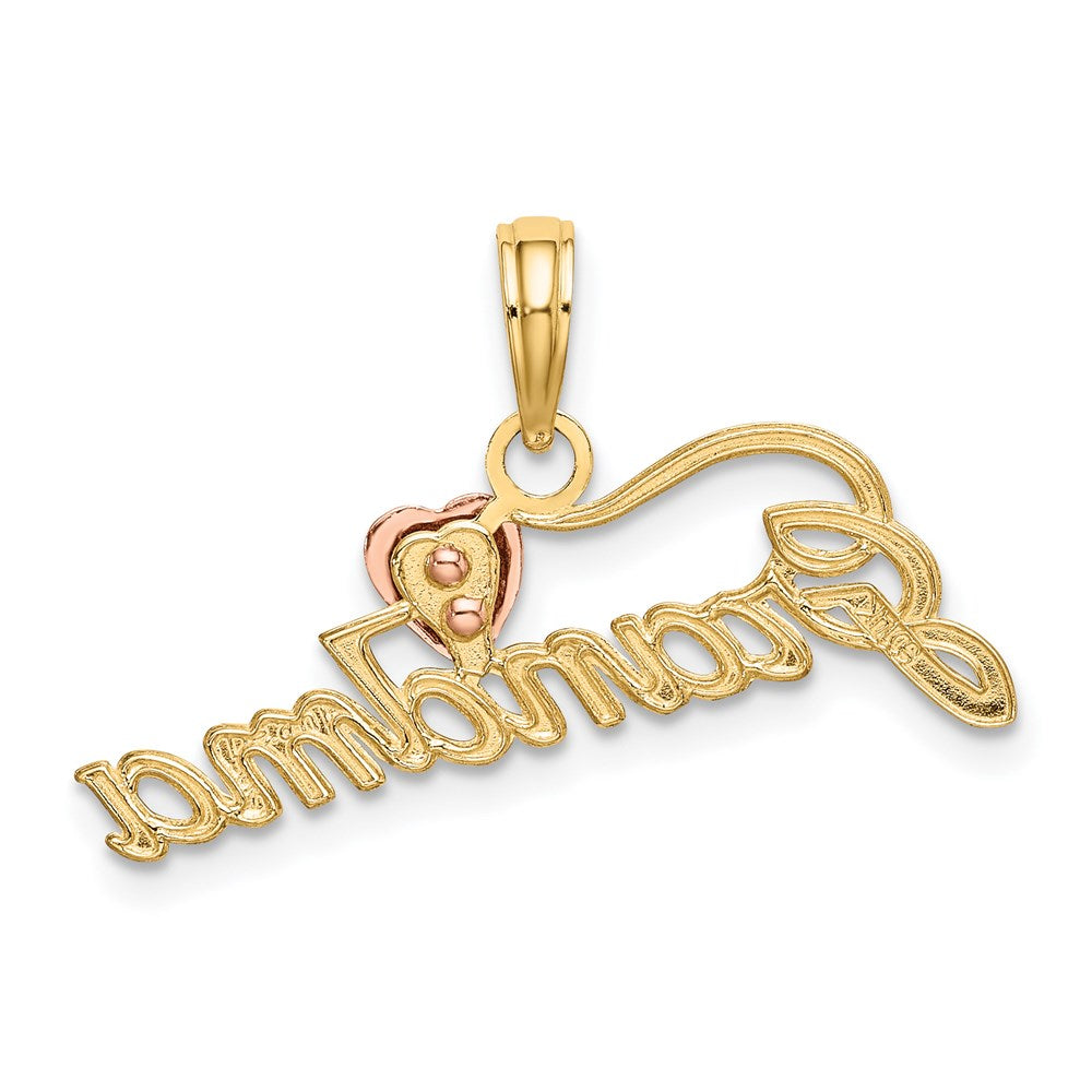 14K Bicolor Oma mit Herz Charm