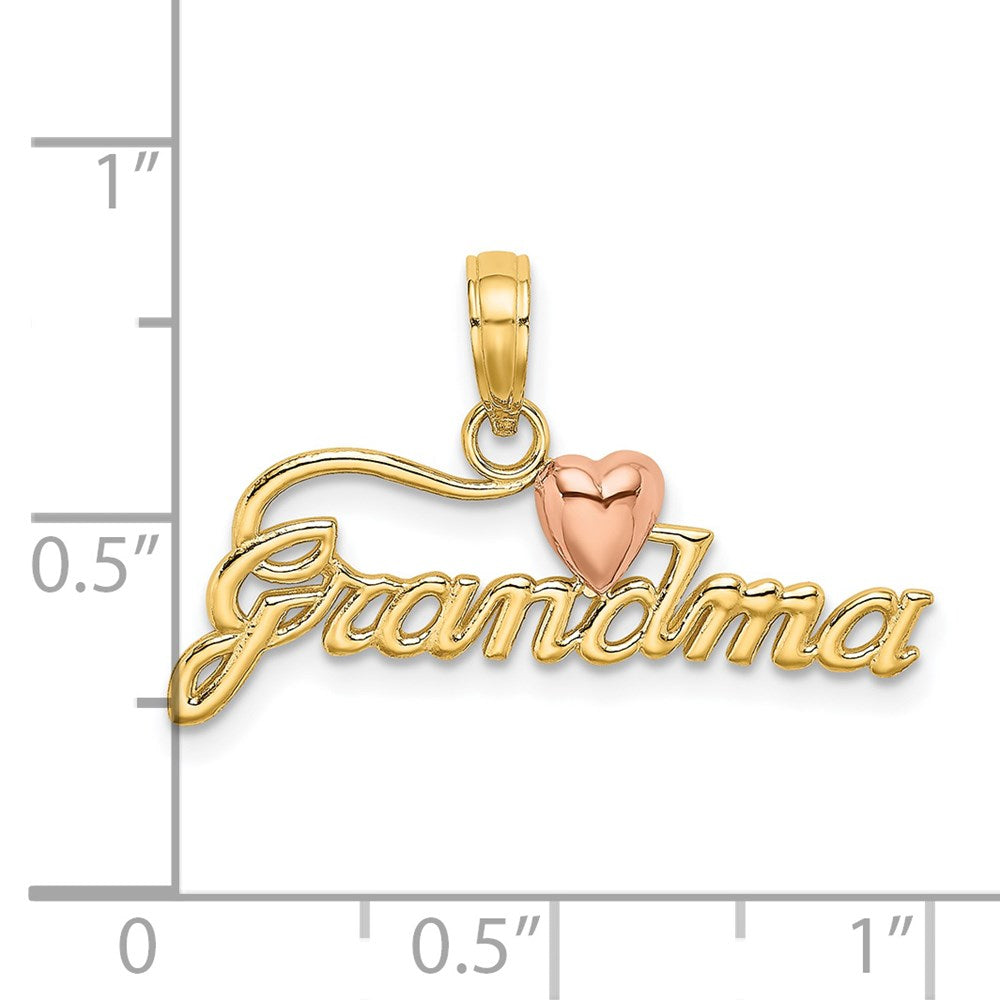 14K Bicolor Oma mit Herz Charm